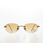 Load image into Gallery viewer, Heart Rhinestone Rimless Vintage Sunglasses
