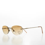 Load image into Gallery viewer, Heart Rhinestone Rimless Vintage Sunglasses
