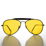 Load image into Gallery viewer, Yellow Lens Aviator with Classic Brow Bar
