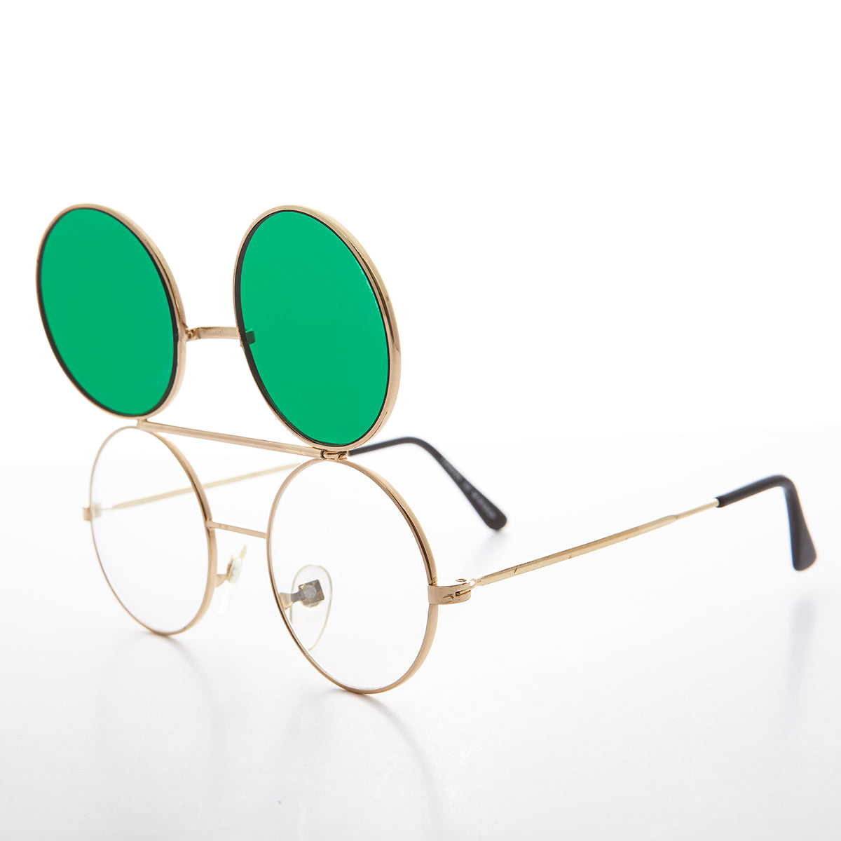 80s Round Flip Up Lens Dwayne Wayne Sunglass  - Dwayne