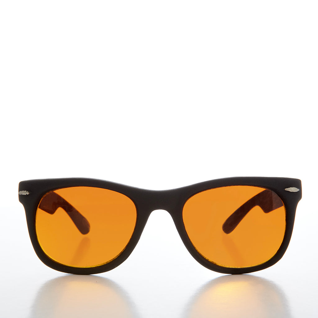 80s Classic Horn Rim Sunglass with Orange Lens