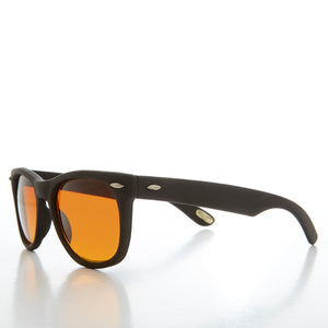 80s Classic Horn Rim Sunglass with Orange Lens