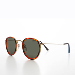 Round Gold Tortoise Rim Sunglass