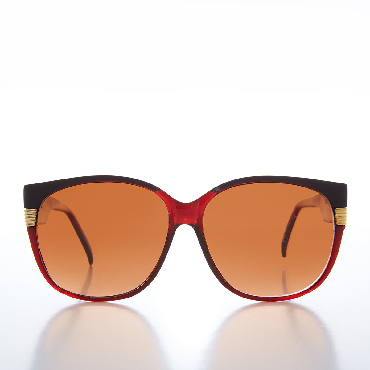 Women's Large Vintage Sunglass With Copper Lens