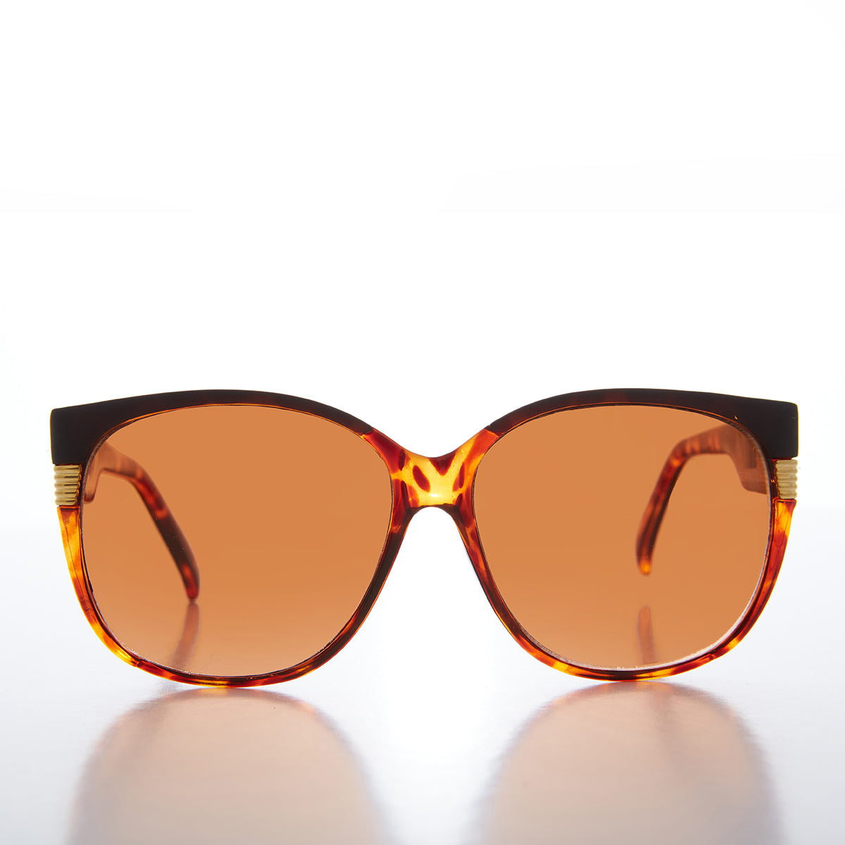 Women's Large Vintage Sunglass With Copper Lens