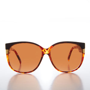 Women's Large Vintage Sunglass With Copper Lens