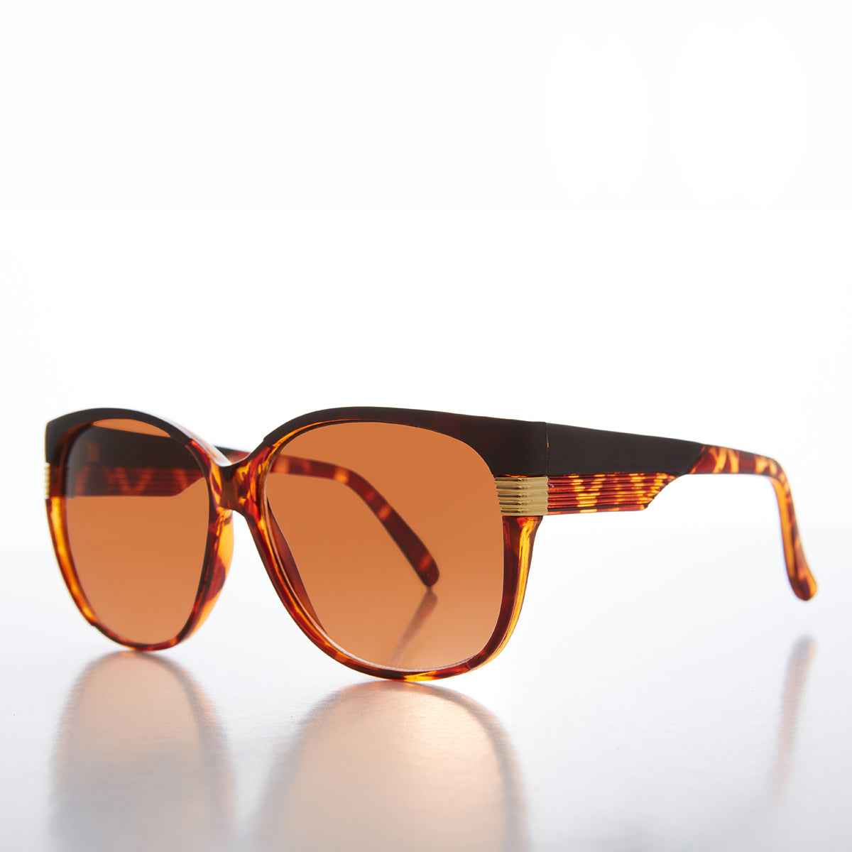 Women's Large Vintage Sunglass With Copper Lens