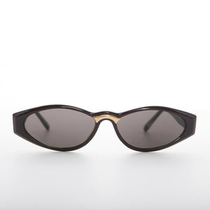 Sleek 90s Vintage Sunglass with Gold Detail 
