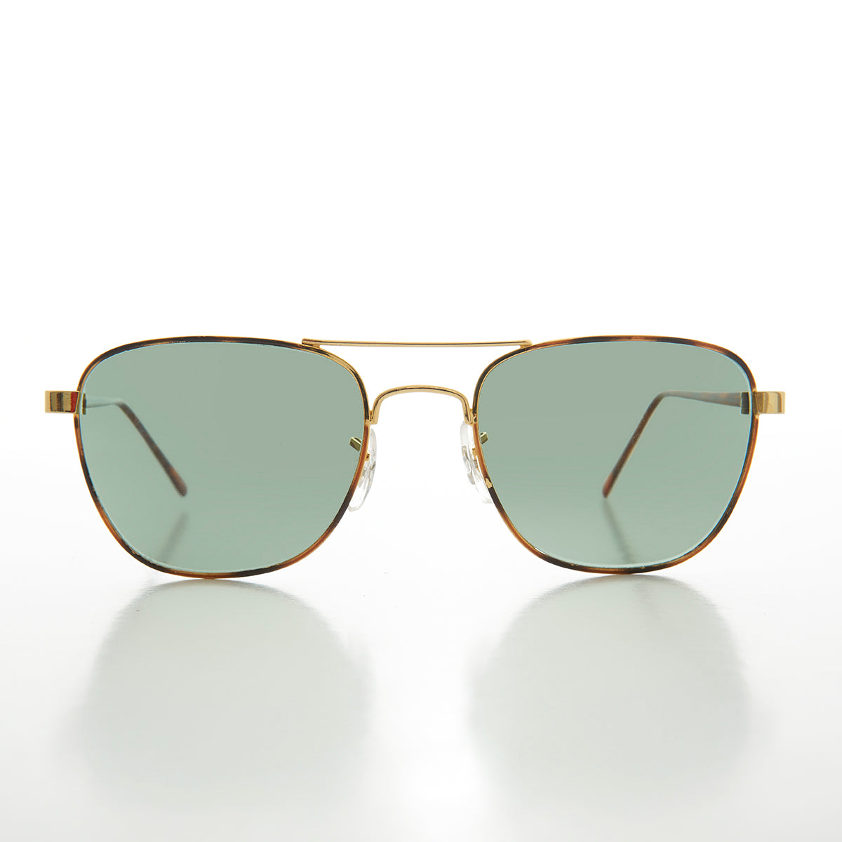 small square aviator metal sunglasses