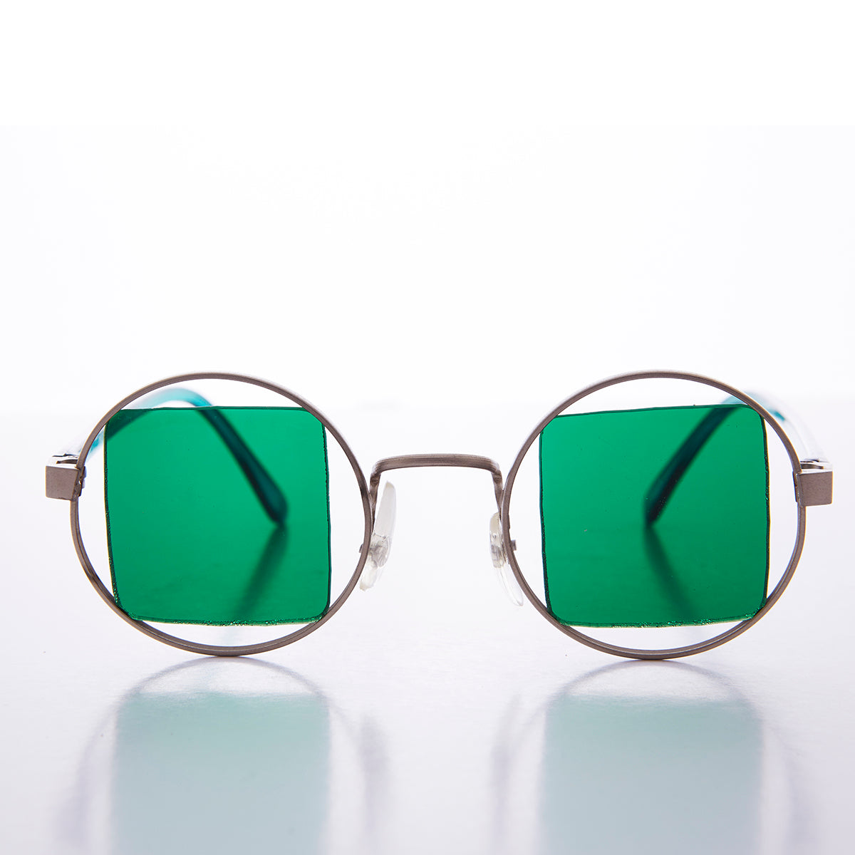 Silver Psychedelic Round Sunglasses