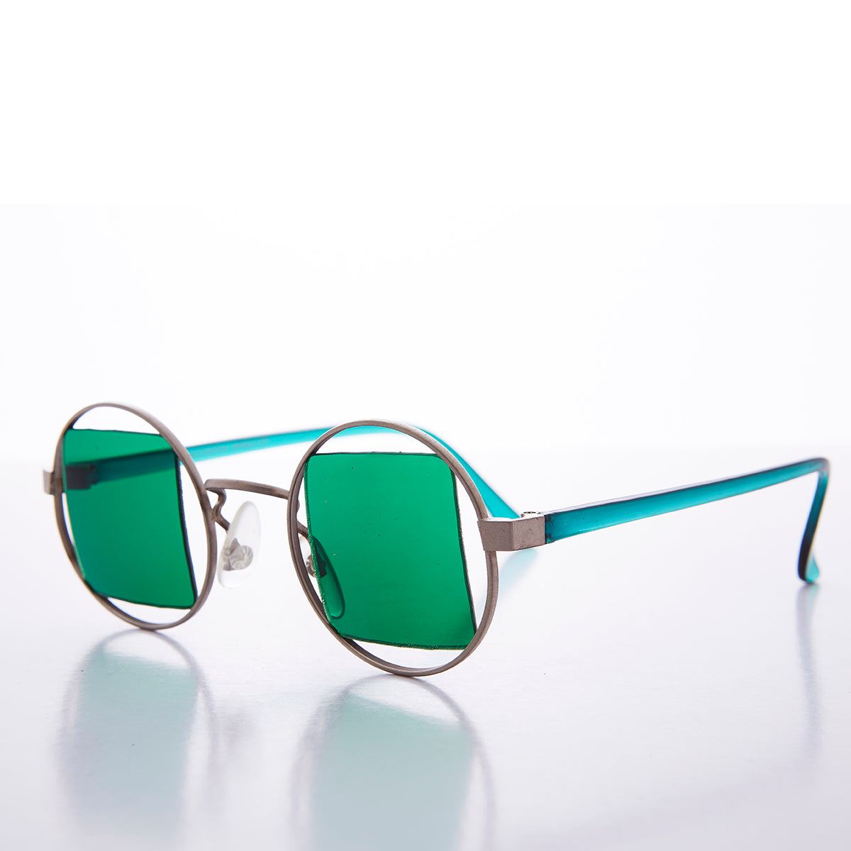 Silver Psychedelic Round Sunglasses