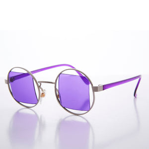 Silver Psychedelic Round Sunglasses