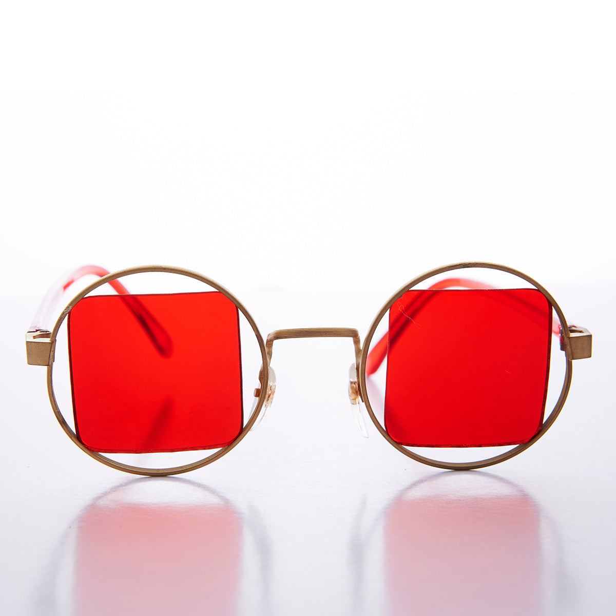 Hippy Colored Square Lens Vintage Sunglass