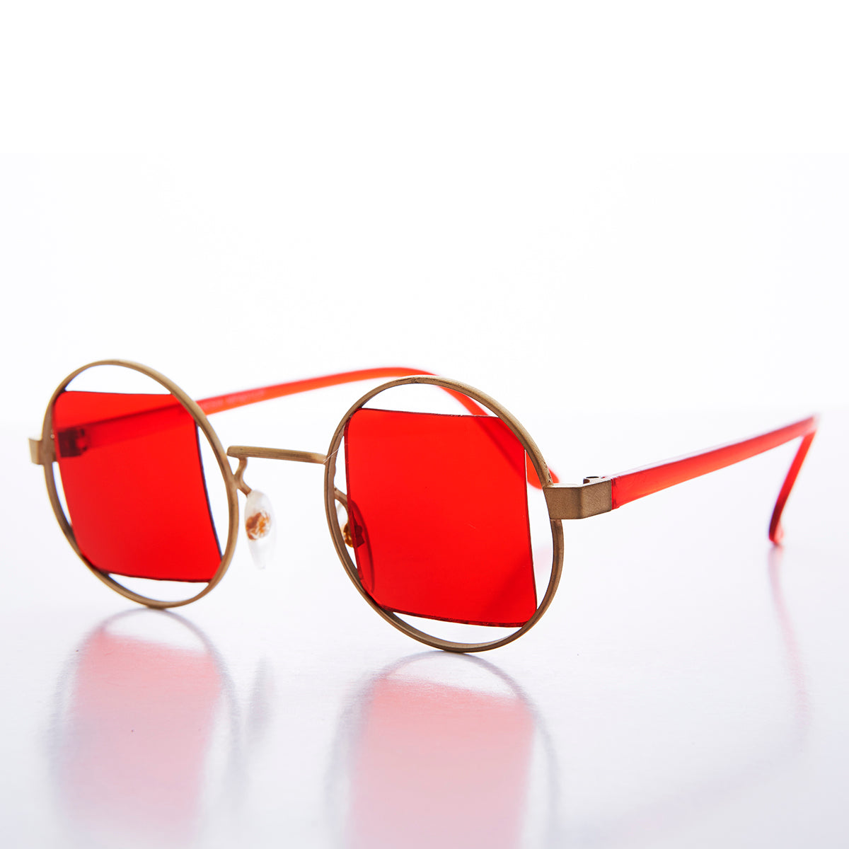 Hippy Colored Square Lens Vintage Sunglass