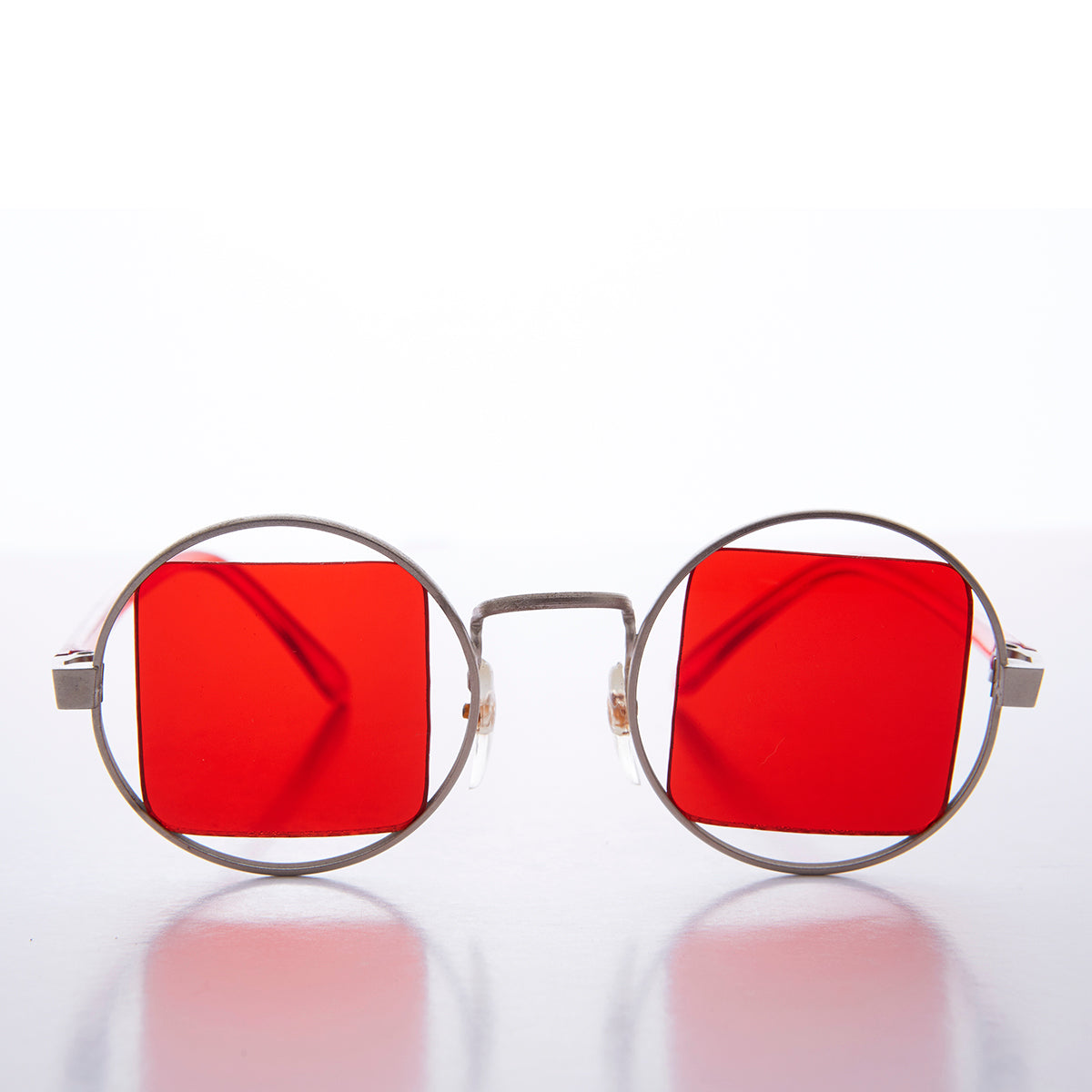 Silver Psychedelic Round Sunglasses