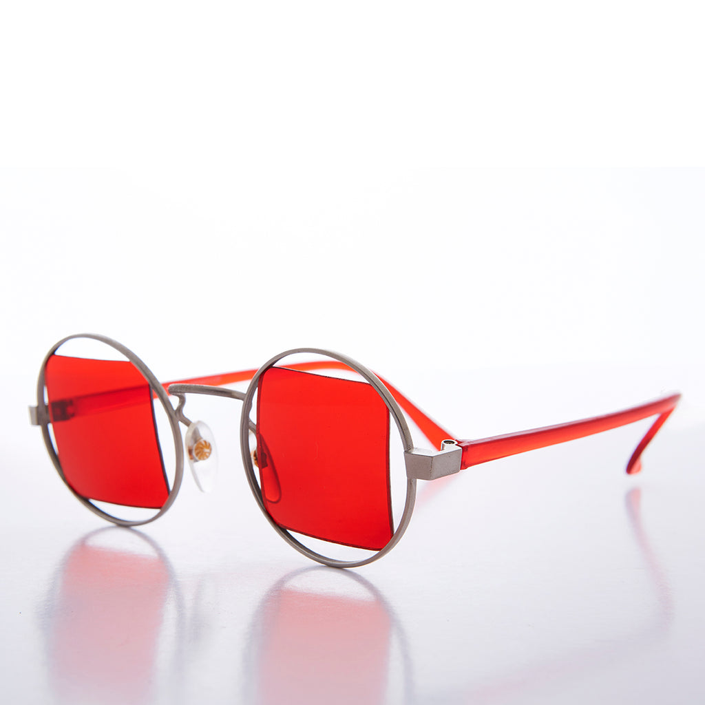 Silver Psychedelic Round Sunglasses