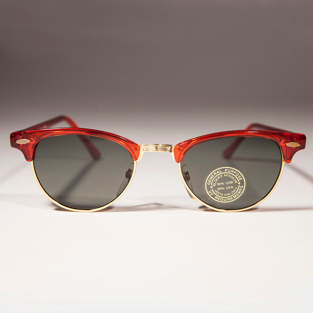 Colorful Brow Line Half Frame Women's Vintage Sunglass