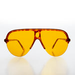 Load image into Gallery viewer, 80s One Piece Rimless Yellow Lens Aviator Sunglasses

