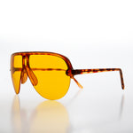 Load image into Gallery viewer, 80s One Piece Rimless Yellow Lens Aviator Sunglasses
