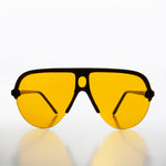 Load image into Gallery viewer, 80s One Piece Rimless Yellow Lens Aviator Sunglasses
