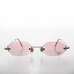 Load image into Gallery viewer, Heart Rhinestone Rimless Vintage Sunglasses - Splashy

