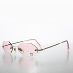 Load image into Gallery viewer, Heart Rhinestone Rimless Vintage Sunglasses - Splashy
