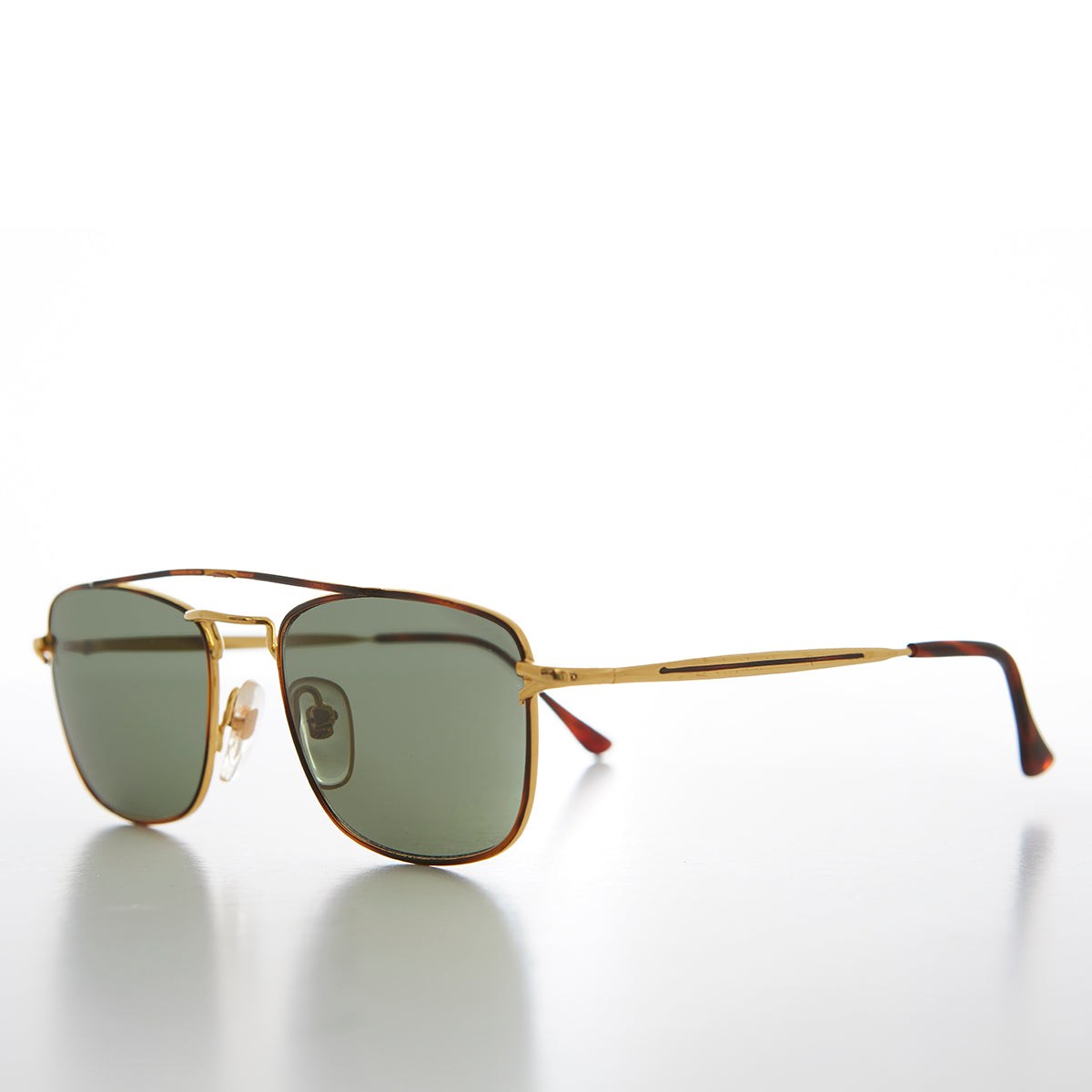 Gold Square Vintage Aviator Sunglass