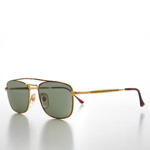 Gold Square Vintage Aviator Sunglass