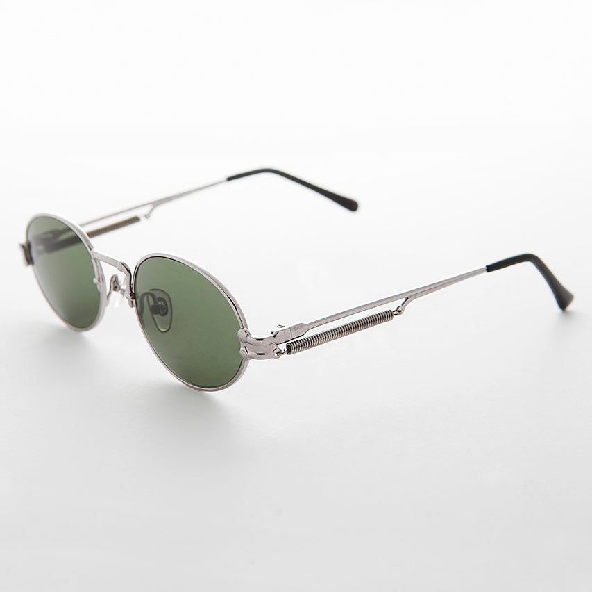 Spring Temple Oval Steampunk Vintage Sunglass 