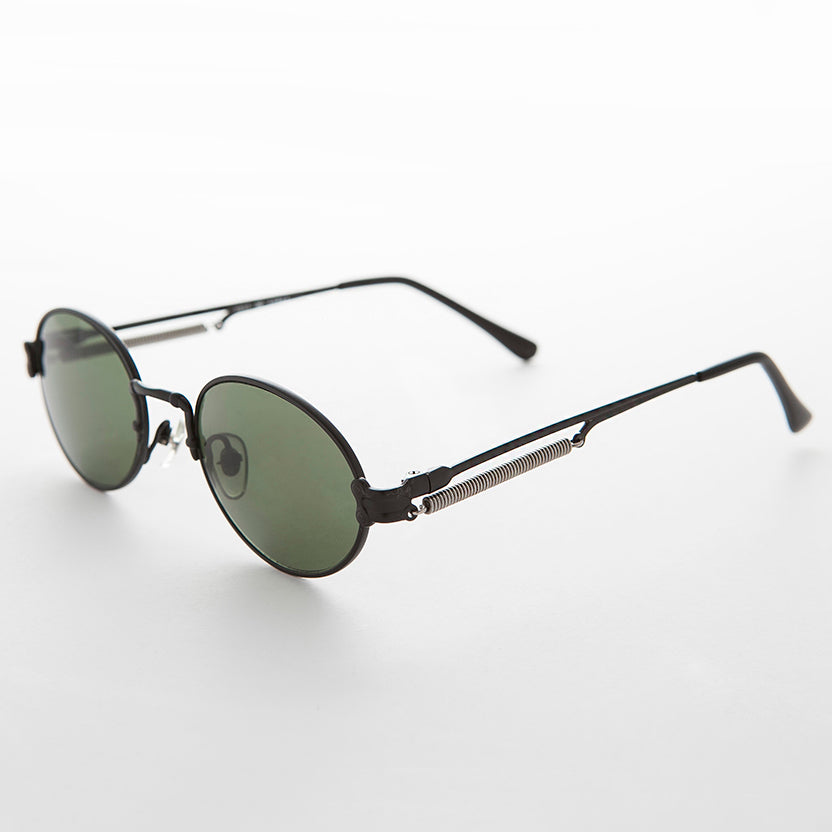 Spring Temple Oval Steampunk Vintage Sunglass 