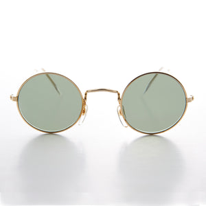 Round Hippie Vintage Sunglass with Glass Lens