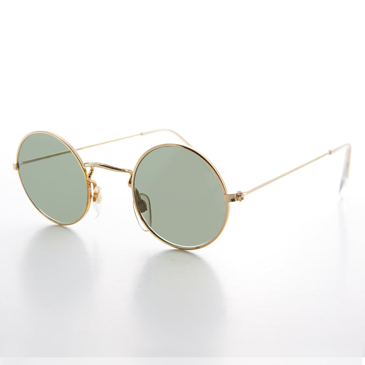 Round Hippie Vintage Sunglass with Glass Lens 