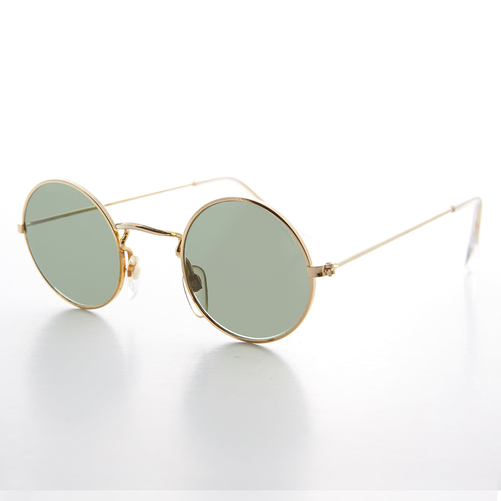 Round Hippie Vintage Sunglass with Glass Lens