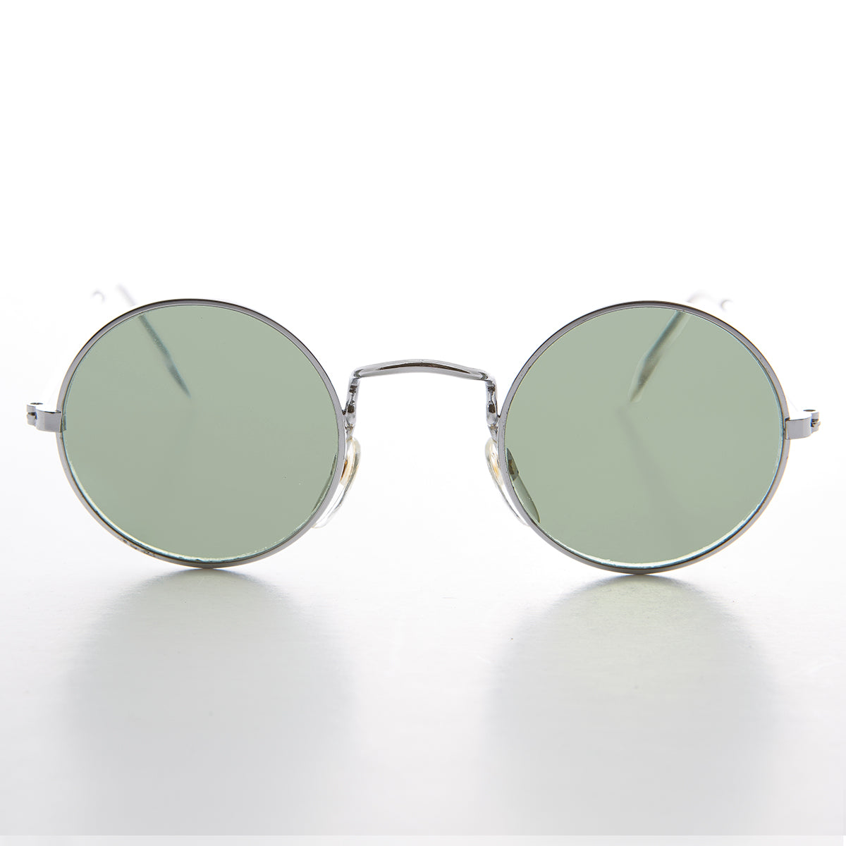 Round Hippie Vintage Sunglass with Glass Lens 