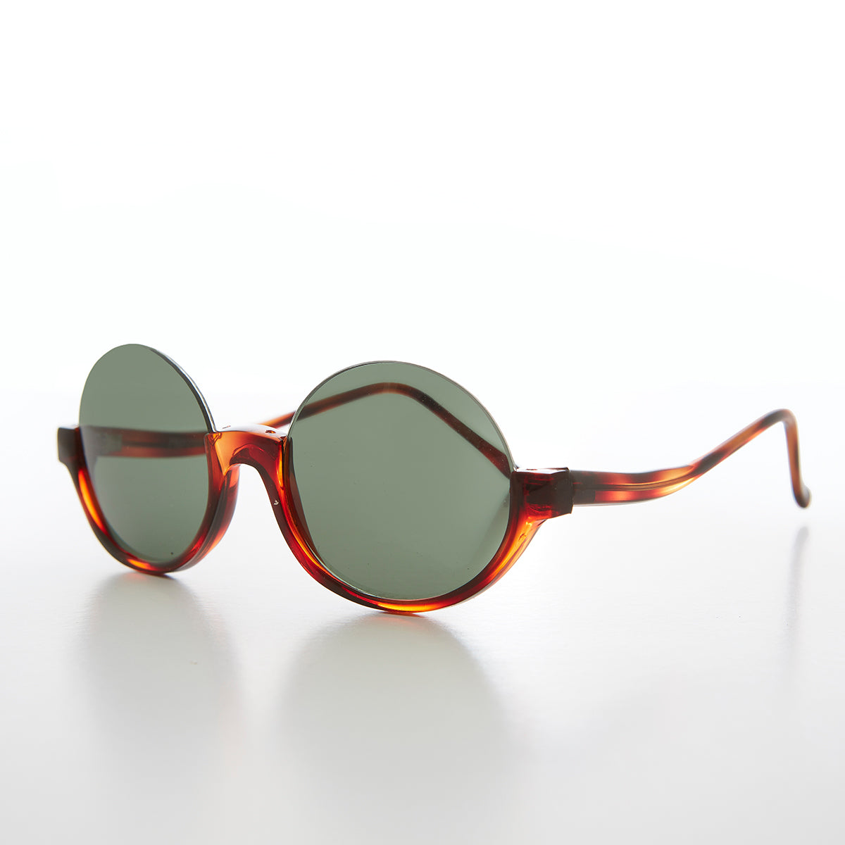 round semi rimless sunglasses