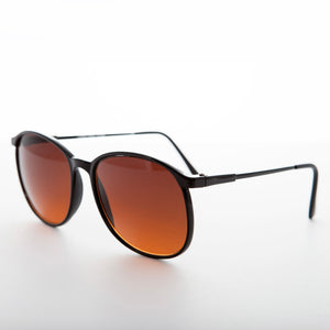Round Vintage Sunglasses with Orange Lens - Keaton