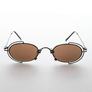 Tiny Oval 90s Metal Vintage Sunglasses