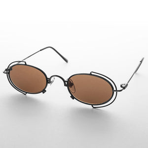 Tiny Oval 90s Metal Vintage Sunglasses 