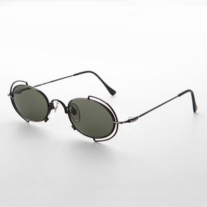 Tiny Oval 90s Metal Vintage Sunglasses 