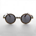 Load image into Gallery viewer, Round Vintage Sunglass with Chain Bridge
