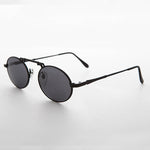 Load image into Gallery viewer, Oval Vintage Aviator Sunglass with Brow Bar
