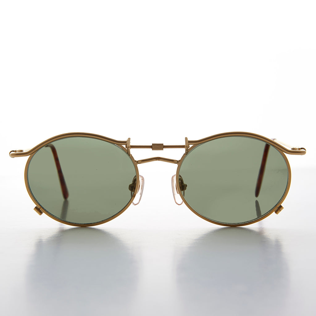 90s Oval Steampunk Sunglass Optical Quality