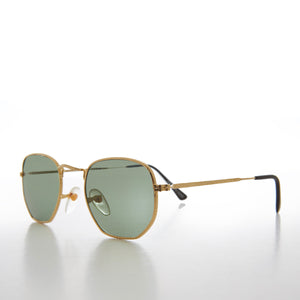 Square Metal Sunglasses with Glass Lenses
