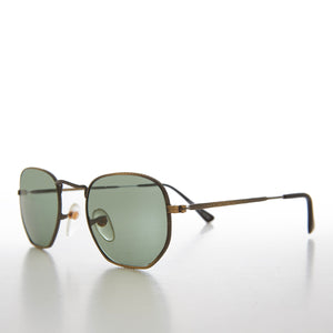 Square Metal Sunglasses with Glass Lenses