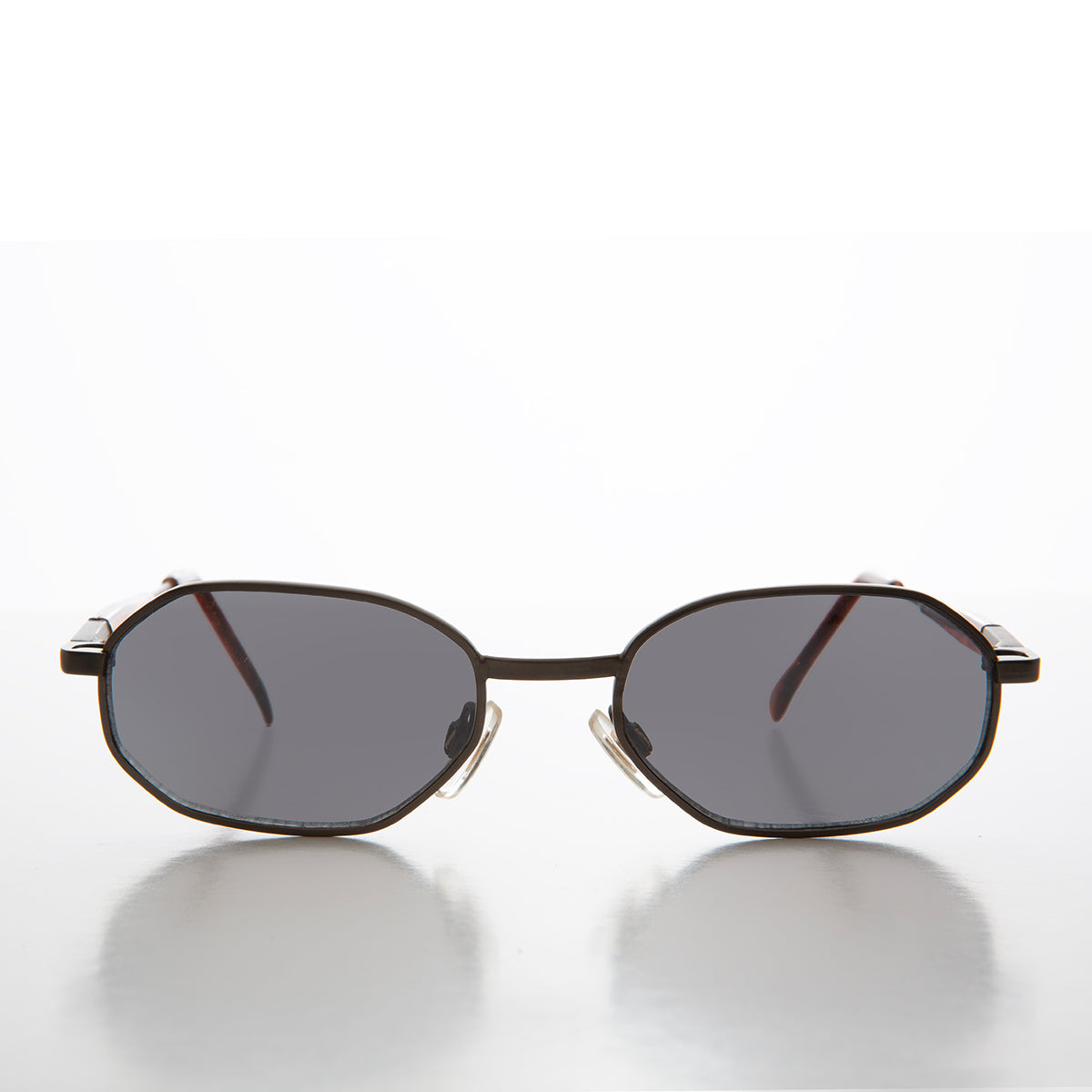 90s Geometric Oval Metal Sunglasses