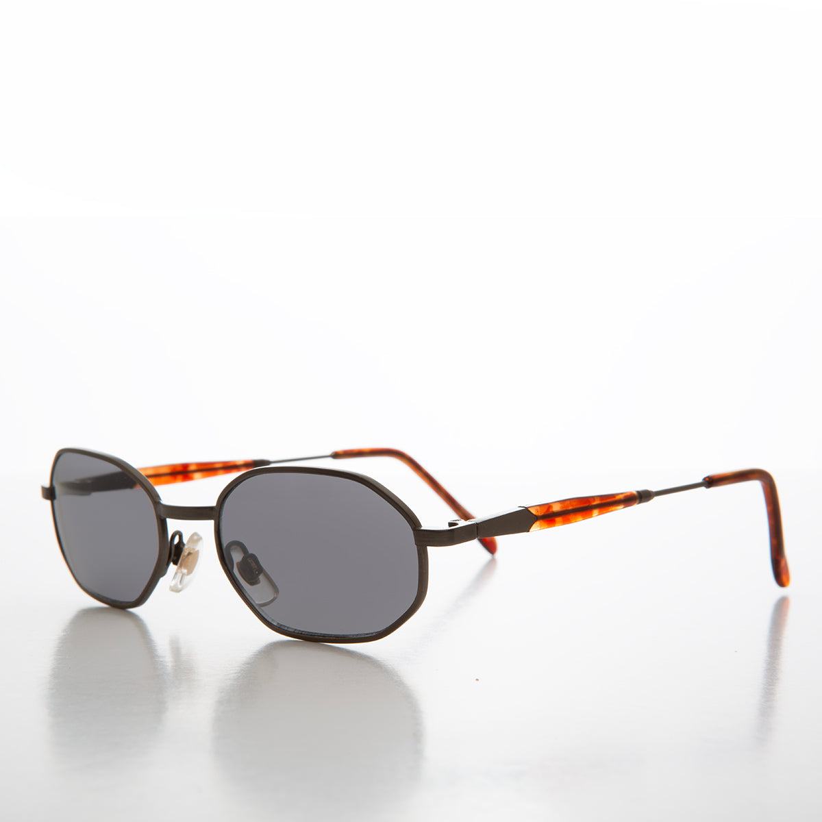 90s Geometric Oval Metal Sunglasses