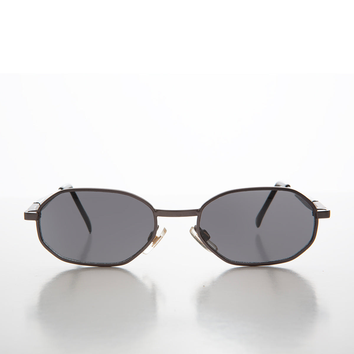 90s Geometric Oval Metal Sunglasses