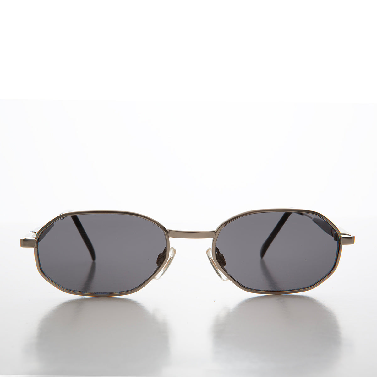90s Geometric Oval Metal Sunglasses