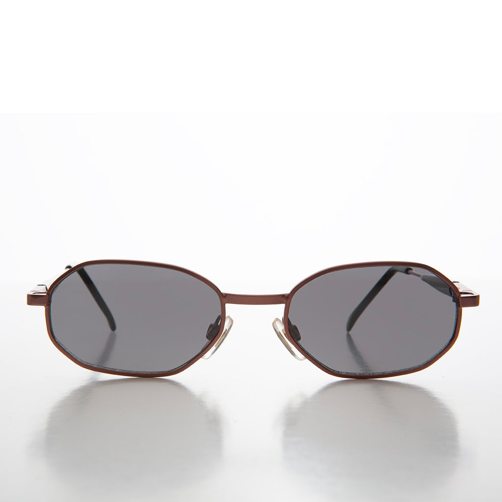 90s Geometric Oval Metal Sunglasses