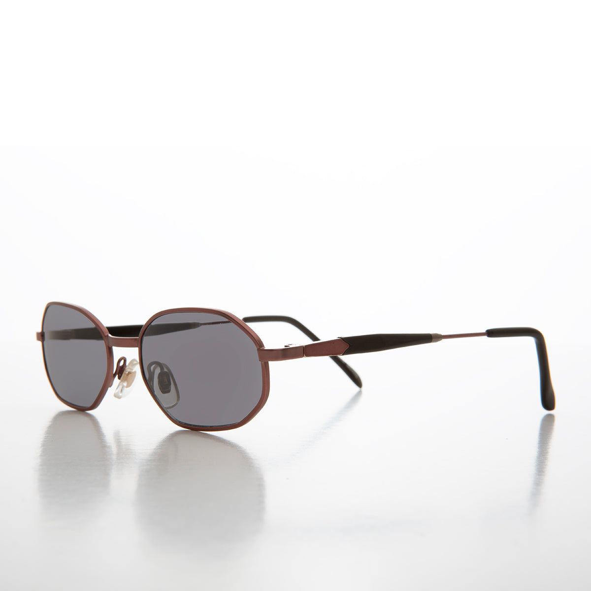 90s Geometric Oval Metal Sunglasses